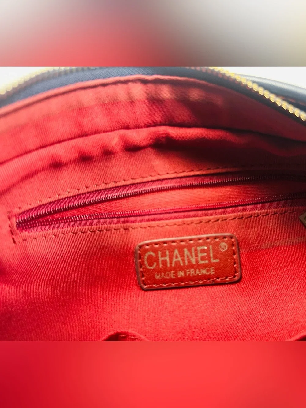 CHANEL Denim Quilted Shoulder Bag with Gold CC Charm